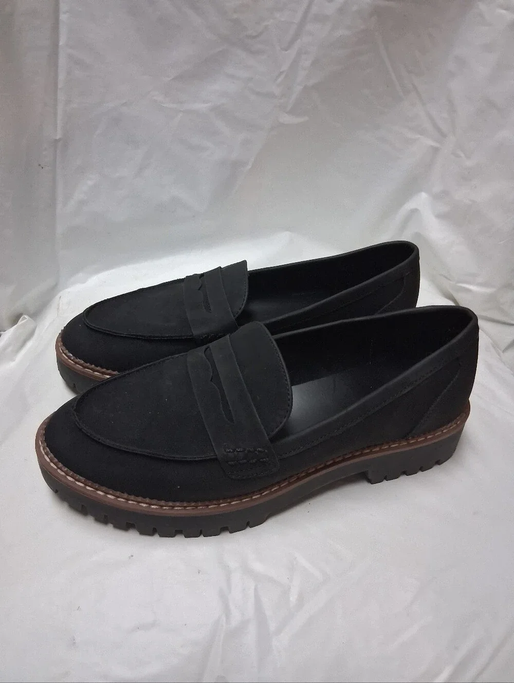 Maurices Women's Black Penny Loafers with Lug Sole Size 9 Preowned